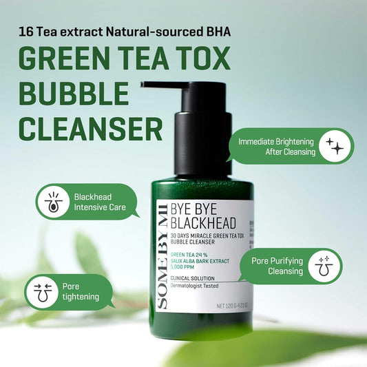 Some By Mi Green Tea Tox Bubble Cleanser - Some By Mi K-Beauty