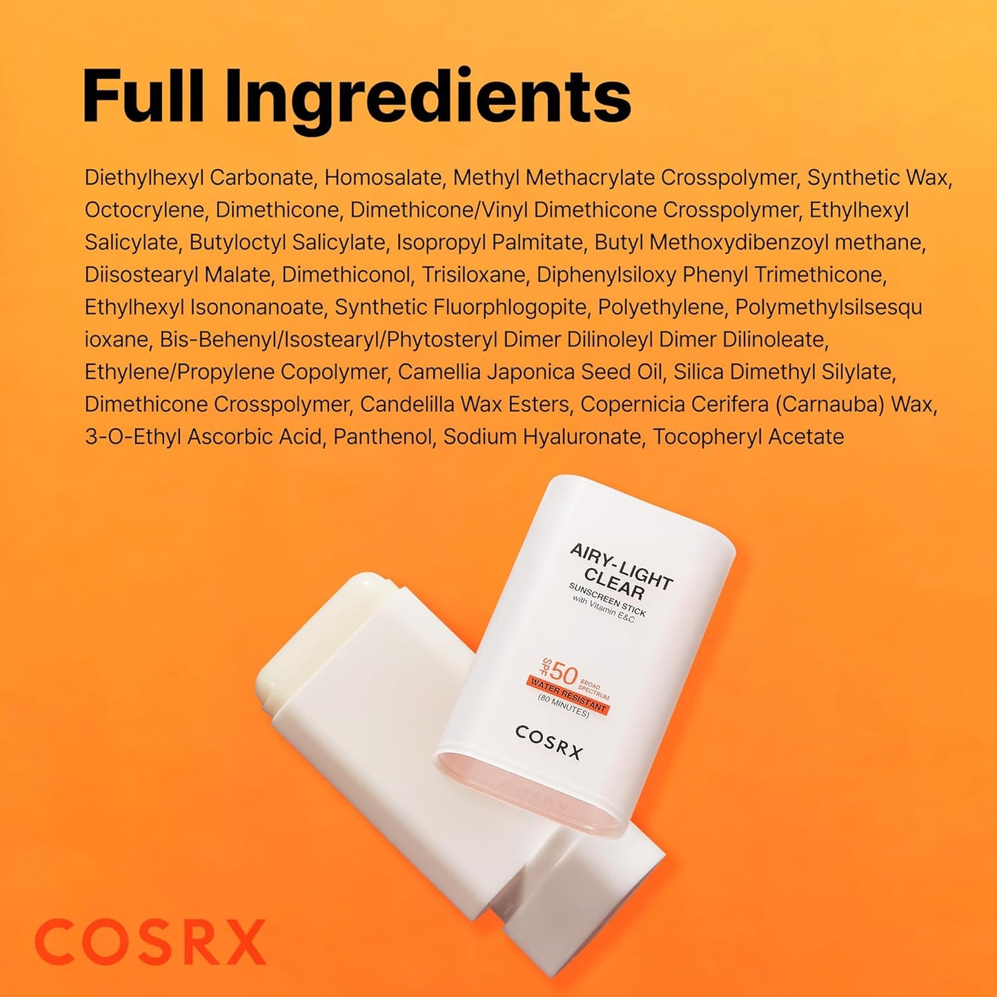 COSRX Airy-Light Sunscreen Stick SPF50 - COSRX K-Beauty