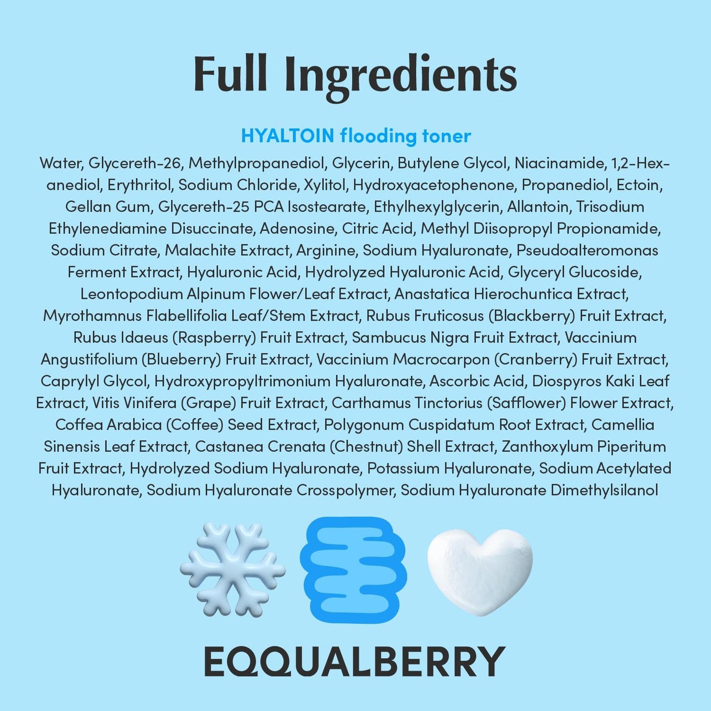 EQQUALBERRY - Hyaltoin Flooding Toner - Eqqualberry K-Beauty