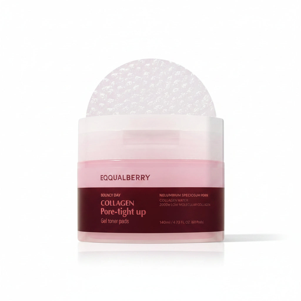 Eqqualberry Collagen Pore-Tight Toner Pads 60 pads - Korean Collagen Toner Pads K-Beauty