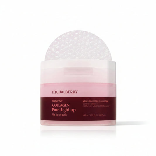 Eqqualberry Collagen Pore-Tight Toner Pads 60 pads - Korean Collagen Toner Pads K-Beauty