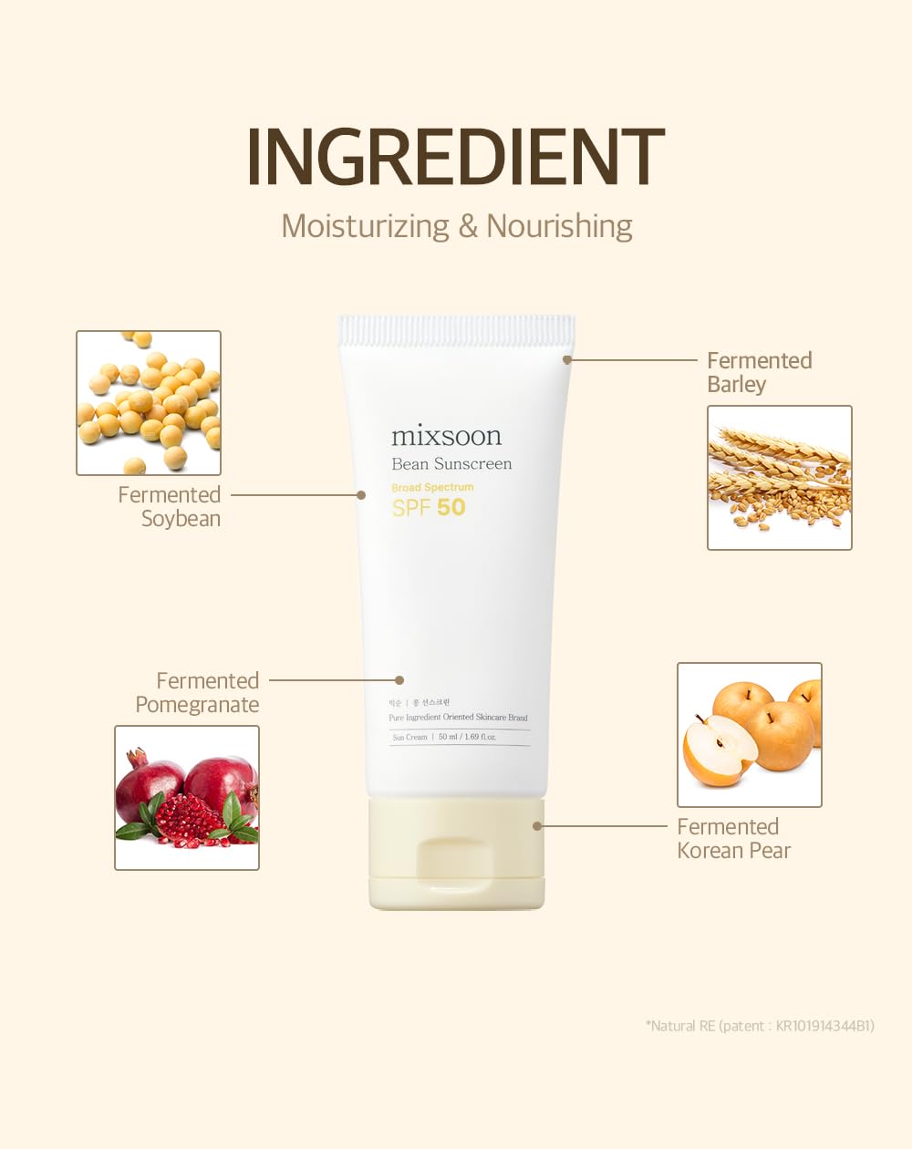 Mixsoon Bean Sunscreen SPF50 - Mixsoon K-Beauty