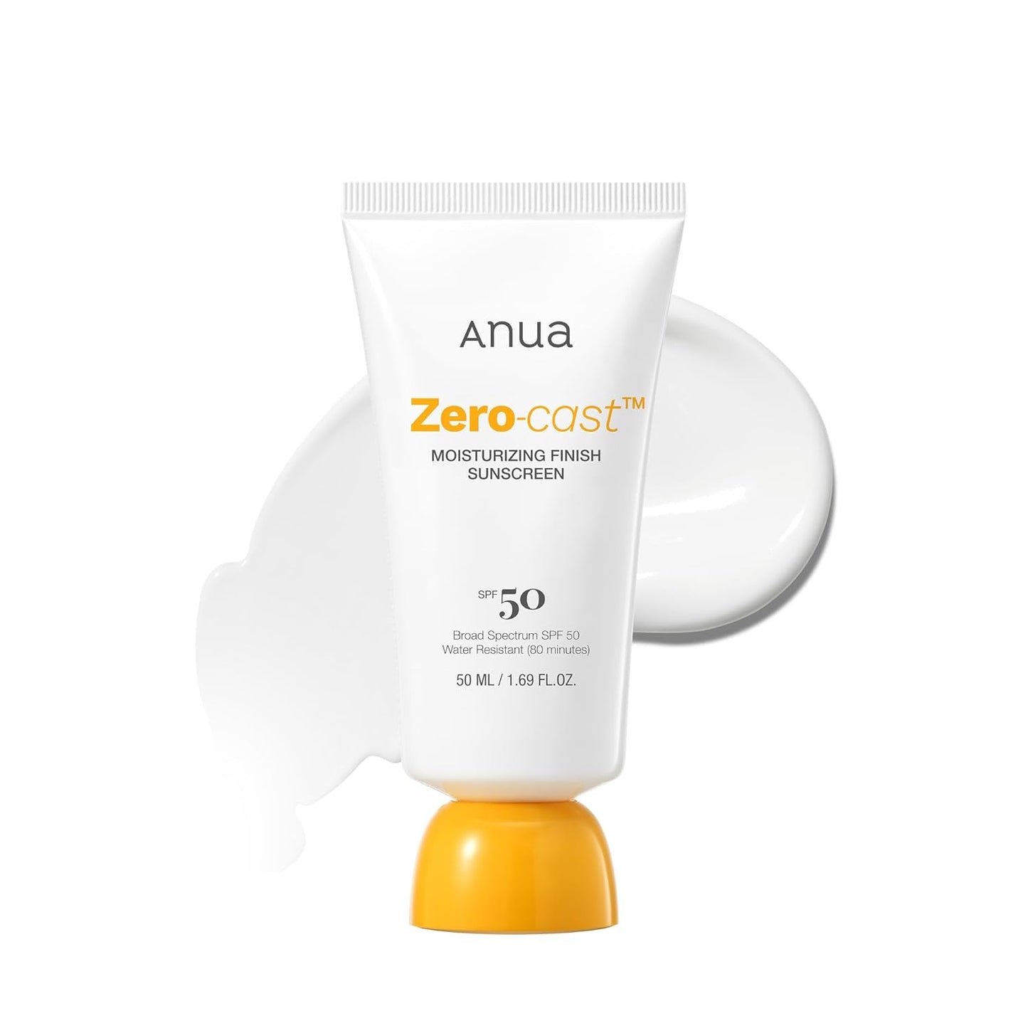 Anua Zero-Cast Sunscreen SPF50 50ml - Korean Zero-Cast Lightweight Sunscreen K-Beauty