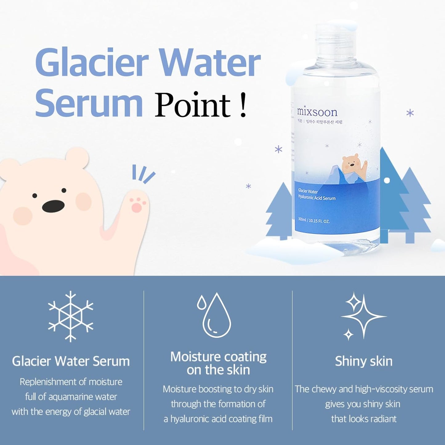 Mixsoon Glacier Water Hyaluronic Acid Serum 300ml - Mixsoon K-Beauty