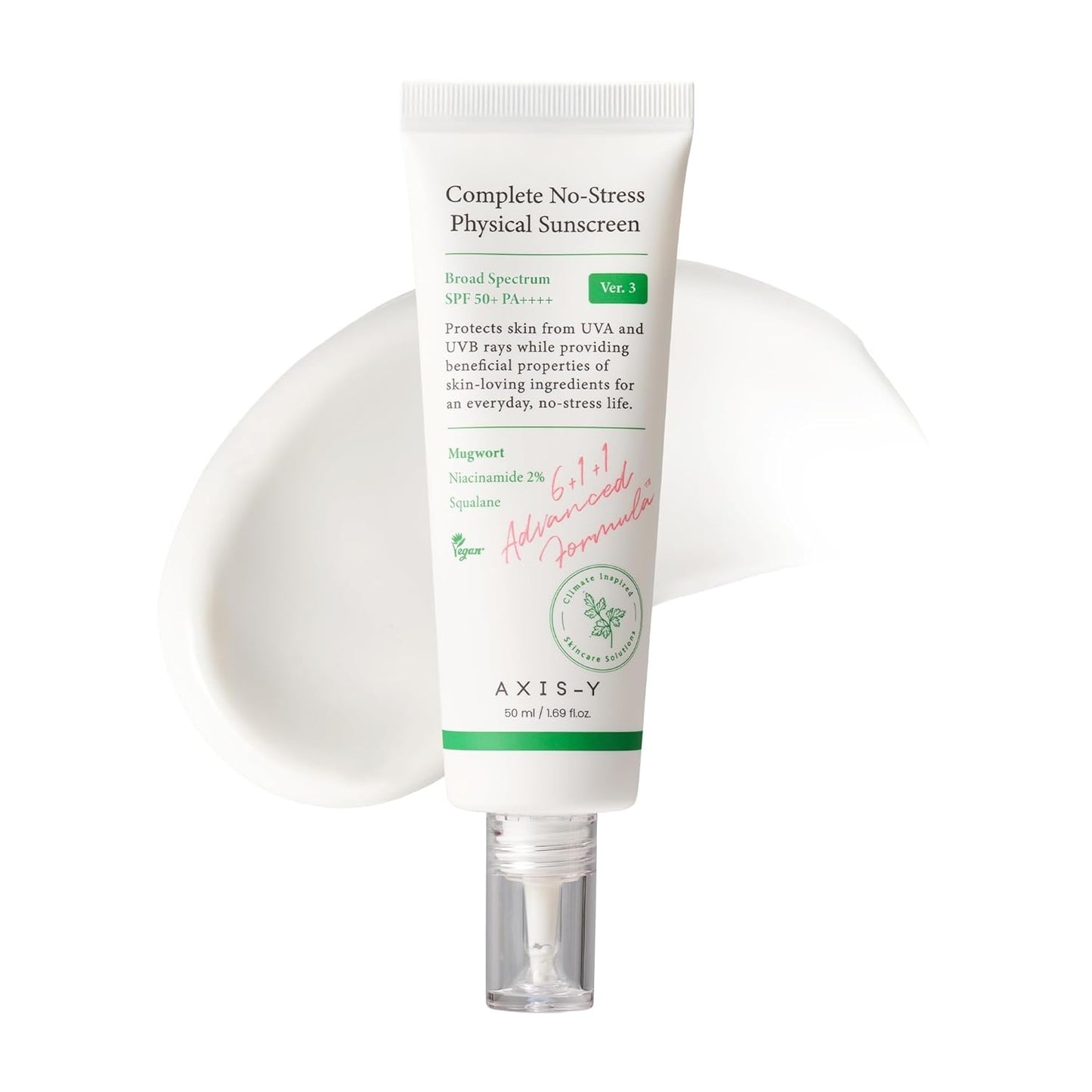 AXIS-Y No-Stress Physical Sunscreen SPF50 - Korean Mineral Physical Sunscreen K-Beauty