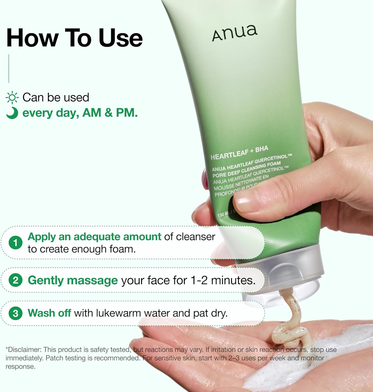Anua Heartleaf Pore Deep Cleansing Foam 150ml - Anua K-Beauty