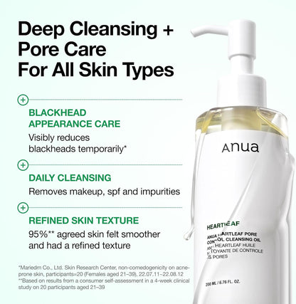 Anua Heartleaf Pore Control Cleansing Oil 200ml - Anua K-Beauty