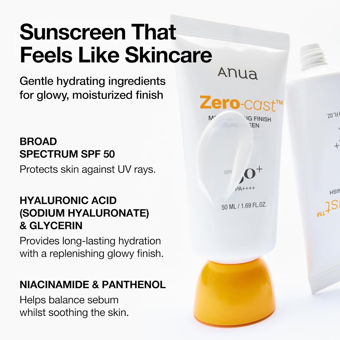 Anua Zero-Cast Sunscreen SPF50 50ml - Anua K-Beauty