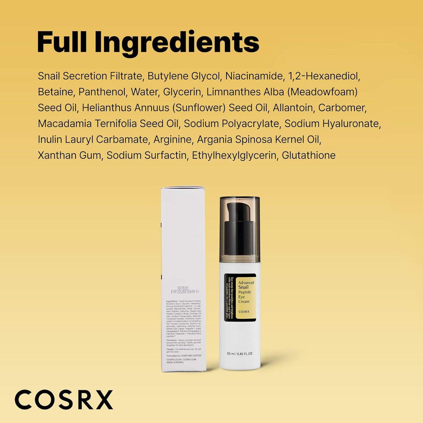 COSRX Snail Mucin Peptide Eye Cream - COSRX K-Beauty