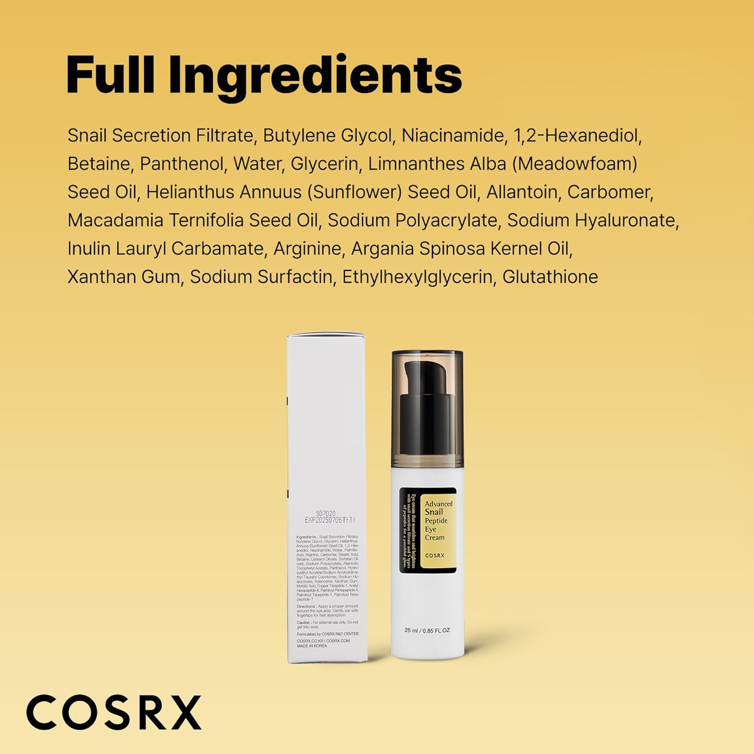 COSRX Snail Mucin Peptide Eye Cream - COSRX K-Beauty