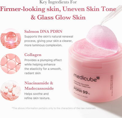 Medicube PDRN Pink Collagen Toner Pads - Medicube K-Beauty