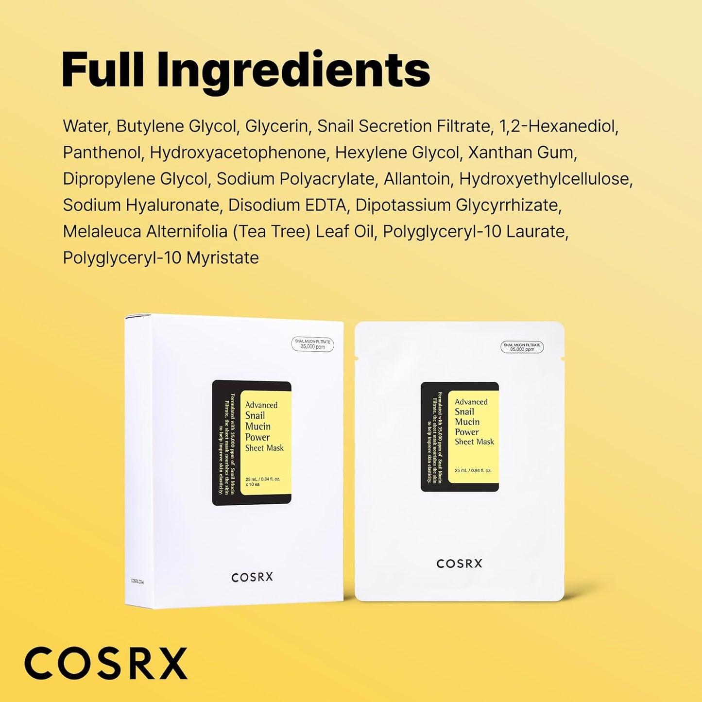 COSRX Snail Mucin Sheet Mask 10 Pack - COSRX K-Beauty