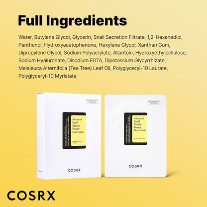 COSRX Snail Mucin Sheet Mask 10 Pack - COSRX K-Beauty