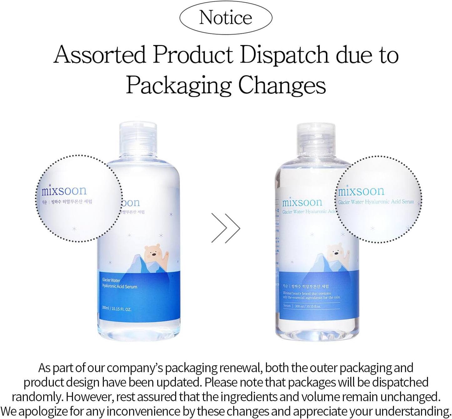 Mixsoon Glacier Water Hyaluronic Acid Serum 300ml - Mixsoon K-Beauty