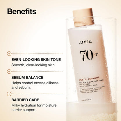 Anua Rice 70 Glow Milky Toner 250ml - Anua K-Beauty