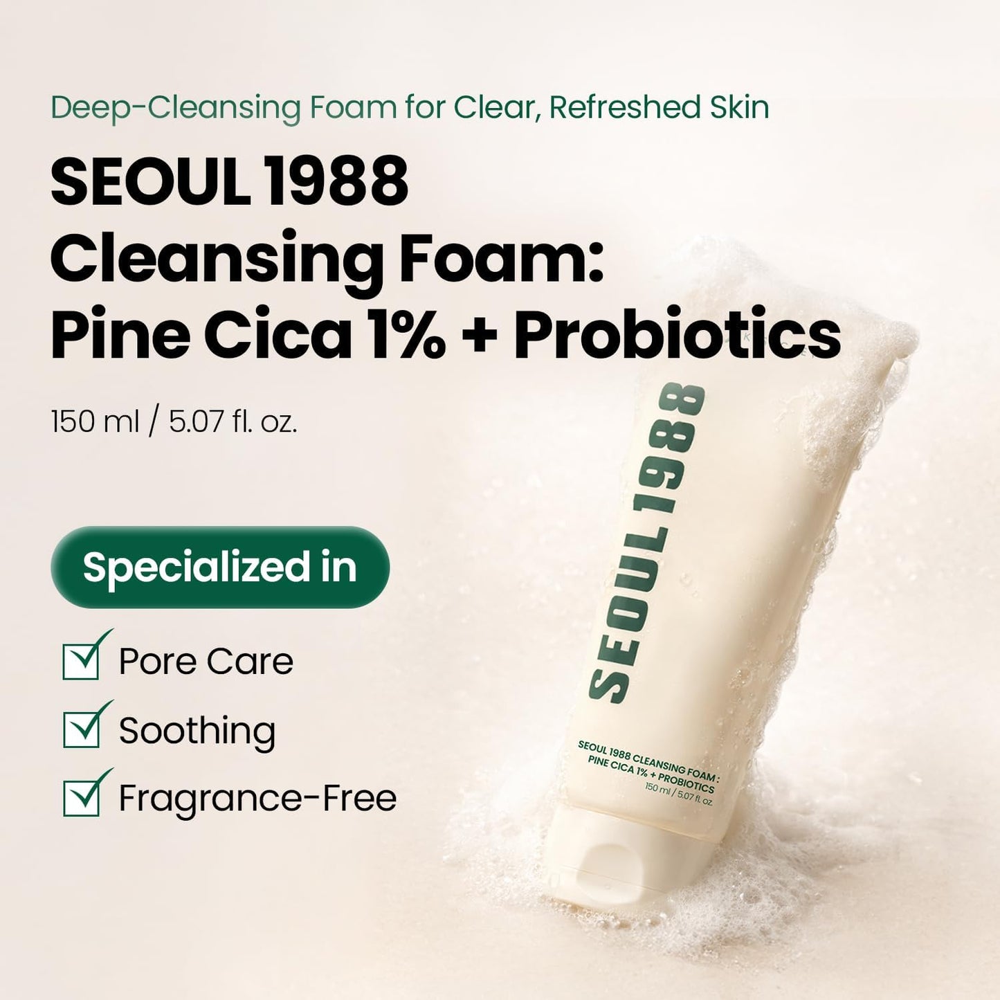 Seoul 1988 Pine Cica Cleansing Foam - Seoul 1988 K-Beauty