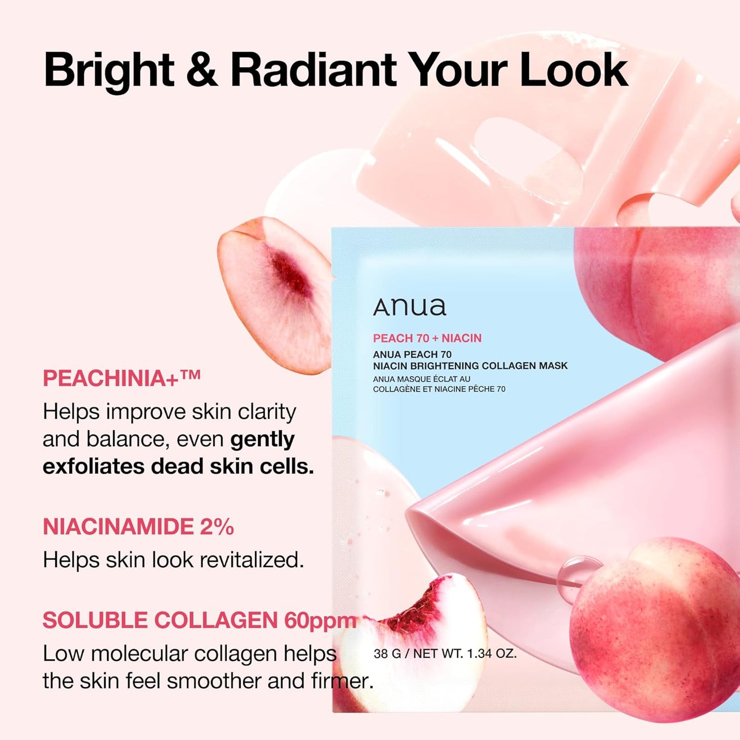 Anua Peach 70 Niacin Brightening Collagen Mask