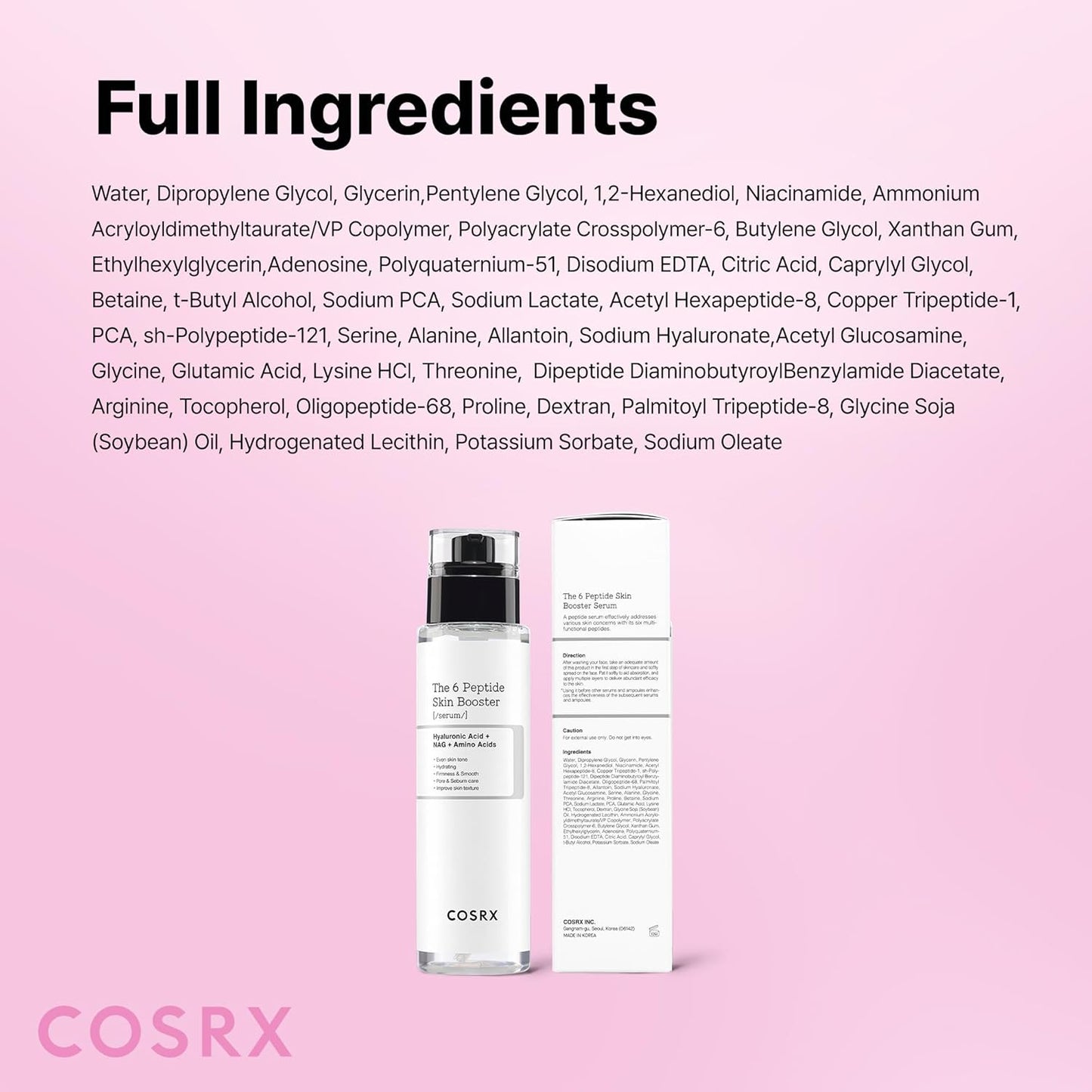 COSRX 6X Peptide Collagen Booster Toner 150ml - COSRX K-Beauty