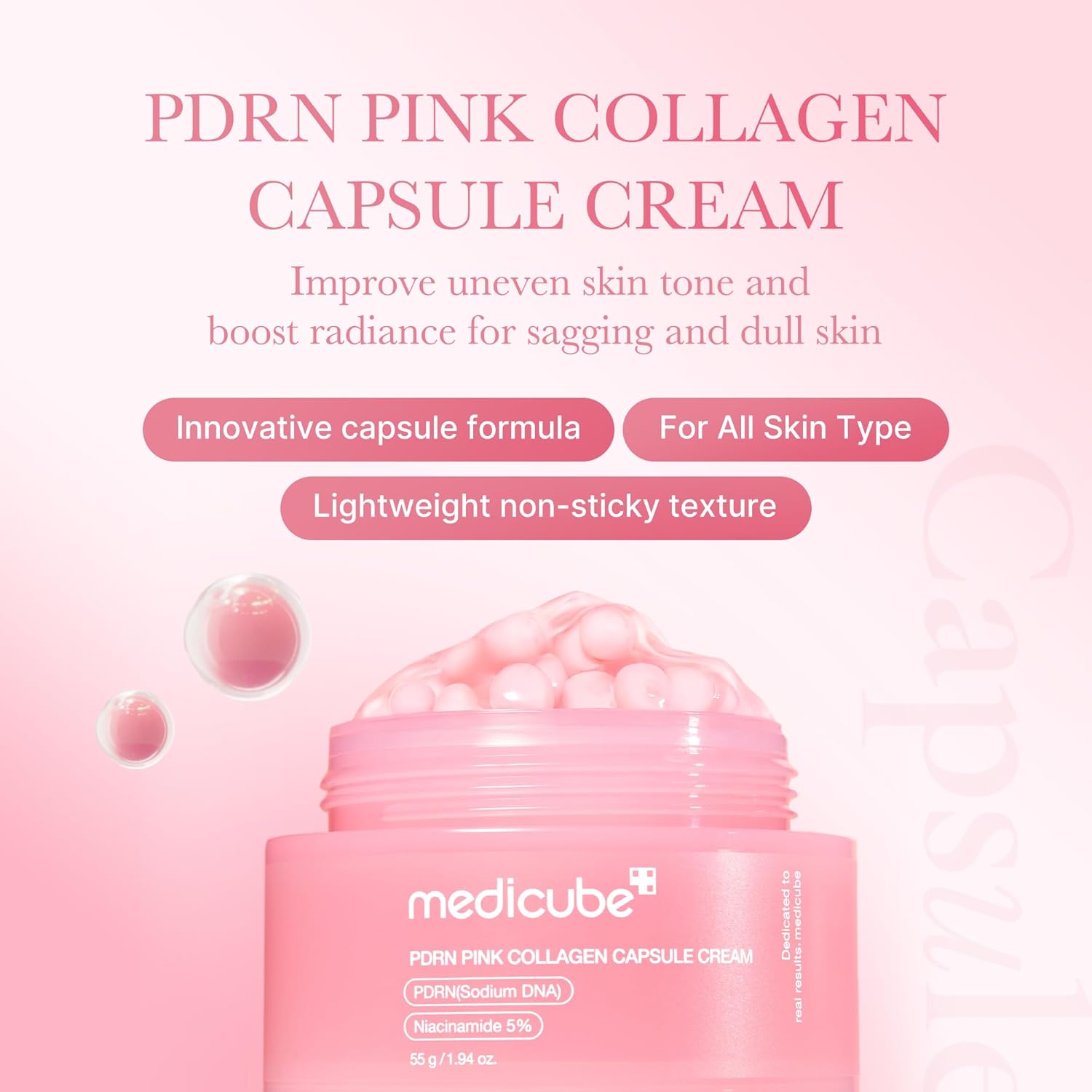 Medicube PDRN Pink Collagen Capsule Cream, 55g - Medicube K-Beauty