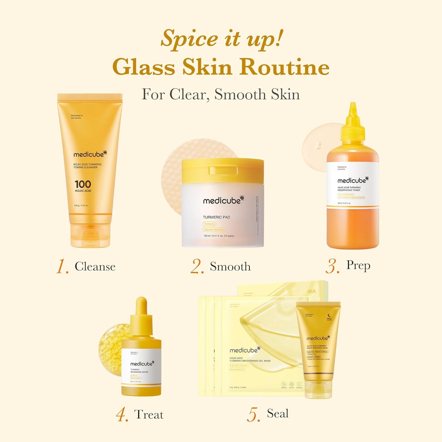 Medicube Turmeric and kojic acid pads 70 pads - Medicube K-Beauty