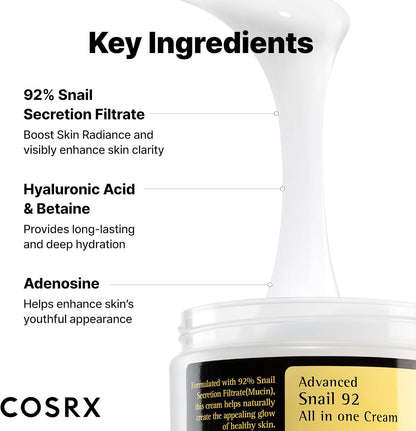 COSRX Snail Mucin 92% Repair Cream - COSRX K-Beauty