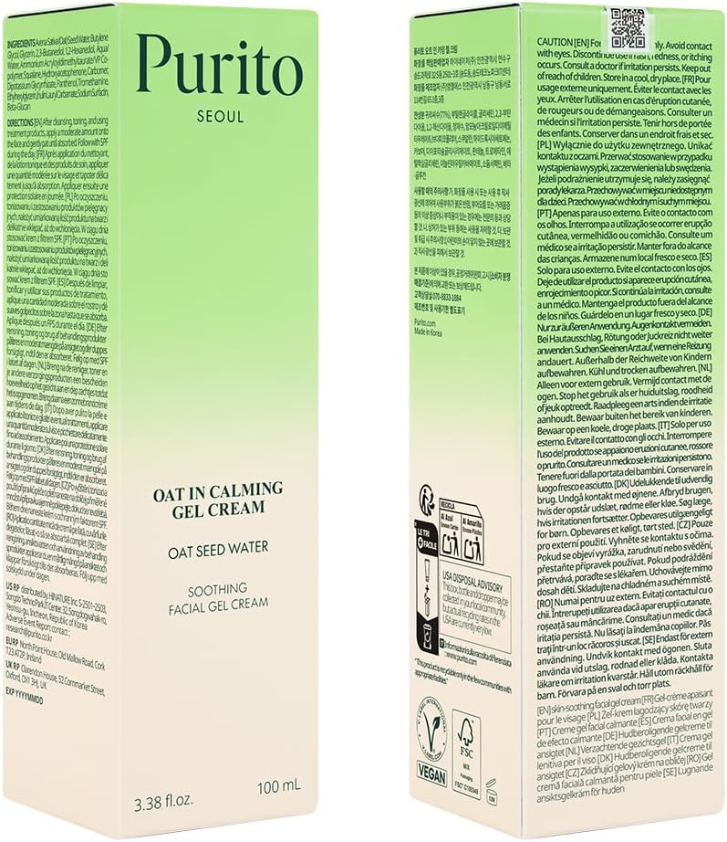 PURITO Oat In Calming Gel Cream - PURITO K-Beauty