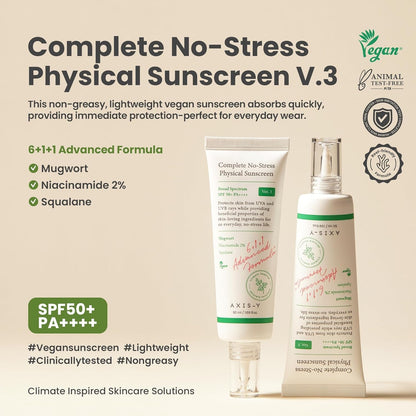 AXIS-Y No-Stress Physical Sunscreen SPF50 - AXIS-Y K-Beauty