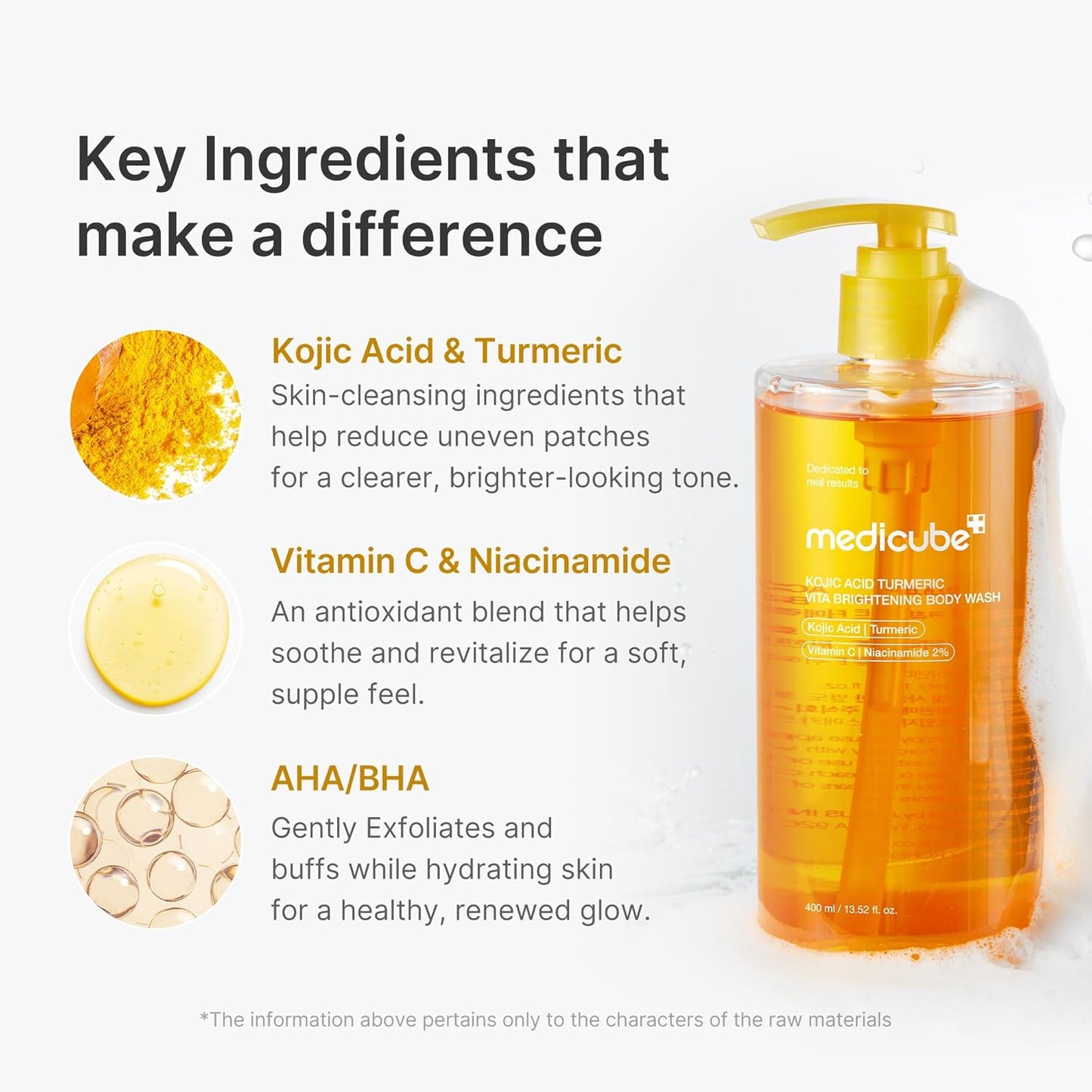 Medicube Kojic Acid Turmeric Body Wash 400ml - Medicube K-Beauty