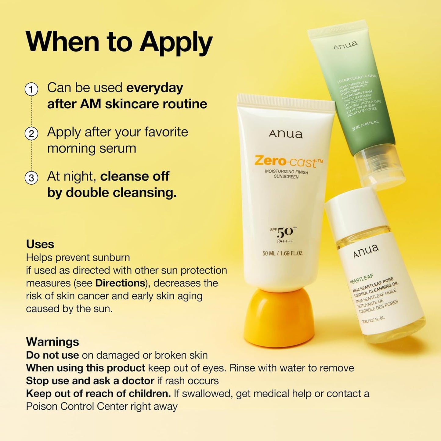 Anua Zero-Cast Sunscreen SPF50 50ml - Anua K-Beauty