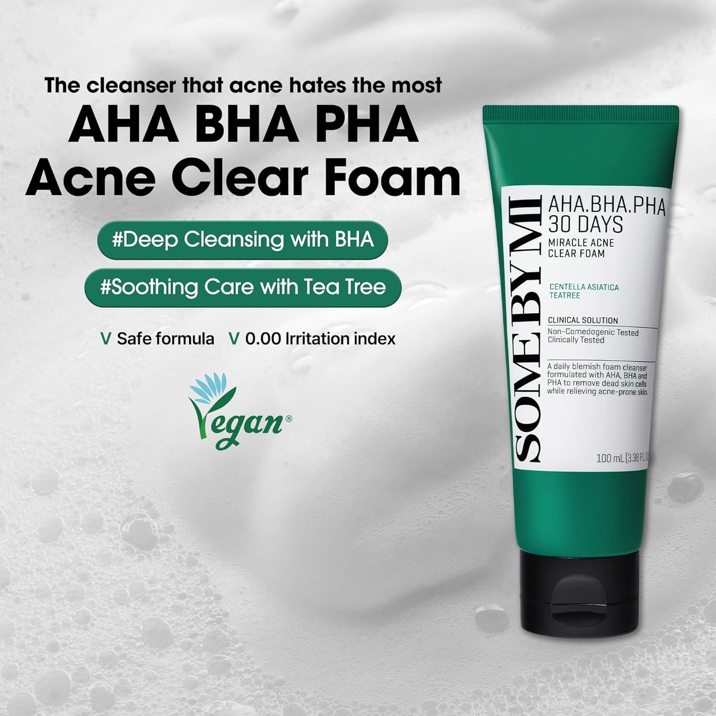 Some By Mi AHA BHA PHA Miracle Acne Foam - Some By Mi K-Beauty