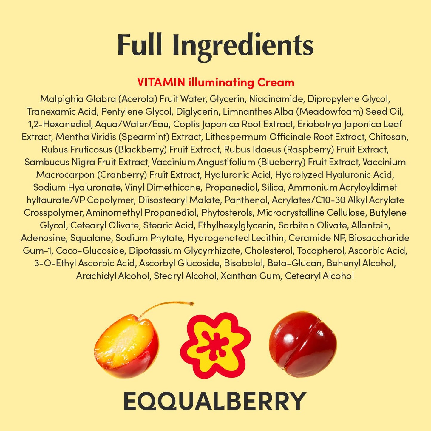 Eqqualberry Vitamin Illuminating Cream 50ml - Eqqualberry K-Beauty
